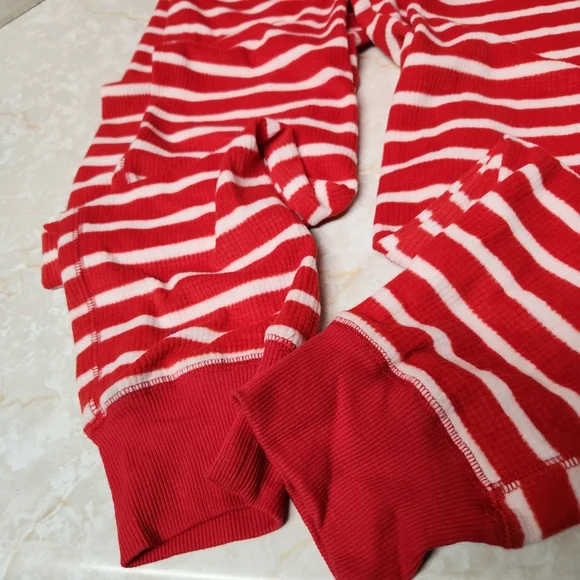 1pc Goodnight Kiss Super Soft Red White Stripe Pajamas Size Large New - Picture 5 of 7